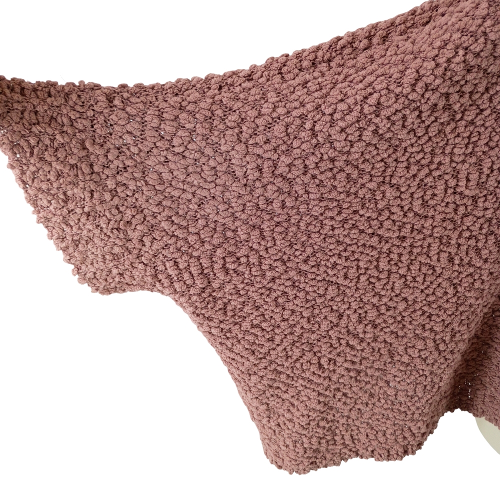 Hippie Rose Plush Cowl Poncho Sweater - Dusty Rose - Picture 8 of 9